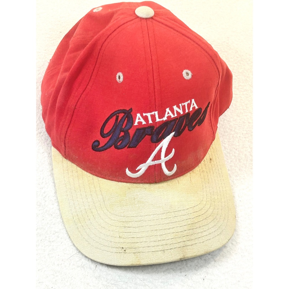 Atlanta Braves Baseball Cap Men OSFM Red Vintage Gorpcore
